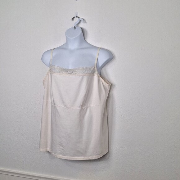 Lane Bryant Lace Cami Sz 26/28 Modal Blend Adjustable Straps Neutral Minimalist - Picture 2 of 11